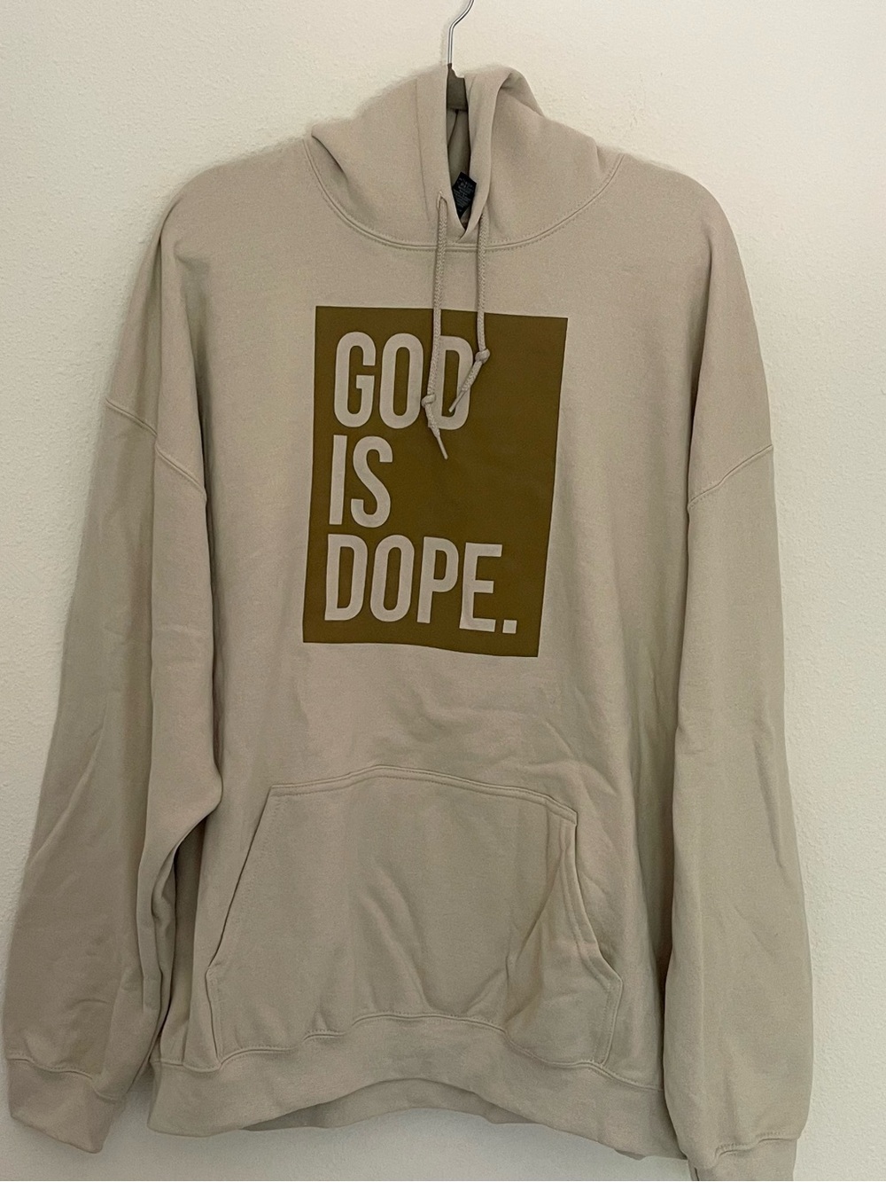 God Is Dope Graphic Hoodie - Cream Men's Sweatshirt